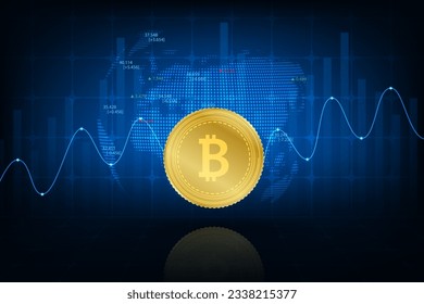 Vector stock market trading graph cryto currency concept. Technology security internet banking.