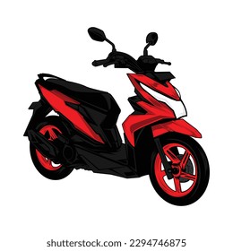 vector stock matic motorcycle illustration on red edition