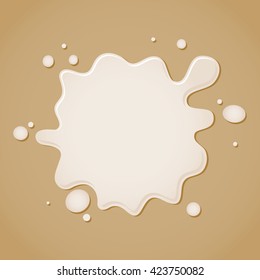 Vector Stock Of Milk Splash Splatter On Top Of Brown Background