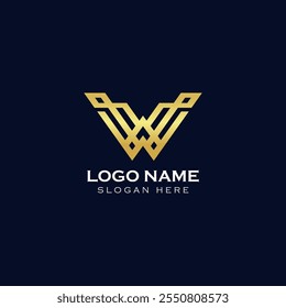 Vector Stock Moderno Elegante Letra Simple W Logo