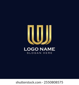 Vector Stock Moderno Elegante Letra Simple W Logo