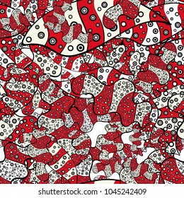 Vector - stock. Modern stylish texture. Seamless Gentle, spring on black, red and neutral colors.