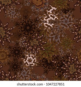 Vector - stock. Modern stylish texture. Seamless Gentle, spring on brown, black and gray colors.