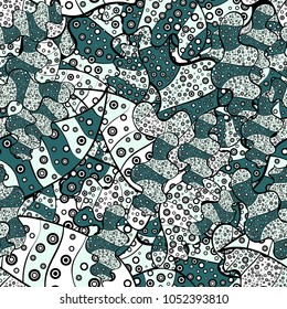 Vector - stock. Modern stylish texture. Seamless Gentle, spring on black, neutral and green colors.