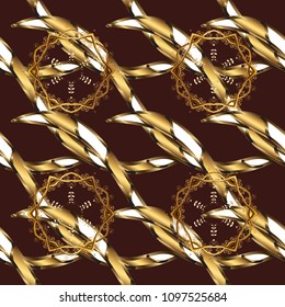 Vector - stock. Modern stylish texture. Seamless Gentle, spring on brown, yellow and beige colors.