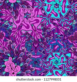 Vector - stock. Modern stylish texture. Seamless Gentle, spring on neutral, blue and black colors.