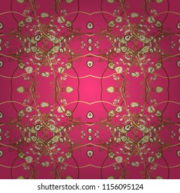 Vector - stock. Modern stylish texture. Seamless Gentle, spring on pink, brown and yellow colors.