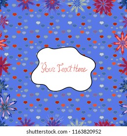 Vector - stock. Modern stylish texture. Seamless Gentle, spring on blue, white and red colors.