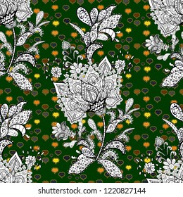 Vector - stock. Modern stylish texture. Seamless Gentle, spring on white, black and blue colors.
