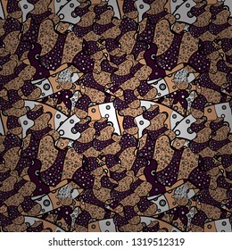 Vector - stock. Modern stylish texture. Seamless Gentle, spring on beige, brown and black colors.