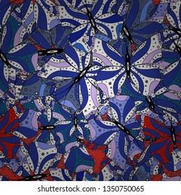 Vector - stock. Modern stylish texture. Seamless Gentle, spring on blue, black and white colors.