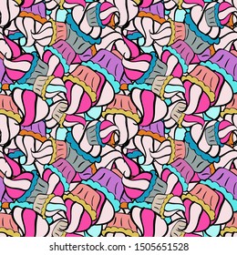 Vector - stock. Modern stylish texture. Seamless Gentle, spring on pink, black and neutral colors.