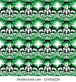 Vector - stock. Modern stylish texture. Seamless Gentle, spring on green, neutral and gray colors.