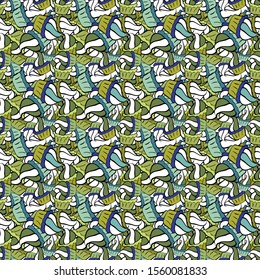 Vector - stock. Modern stylish texture. Seamless Gentle, spring on white, green and black colors.