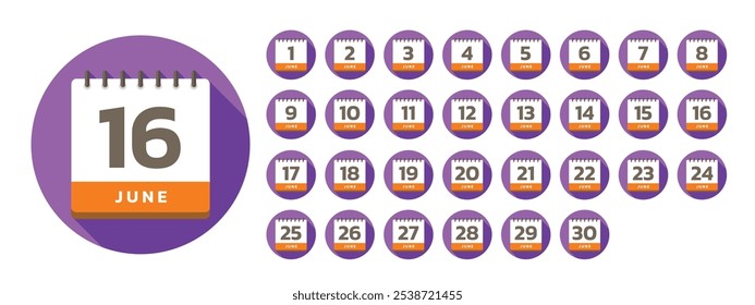 Vector stock de (Mes) Calendario diario Plantilla icono colecciones