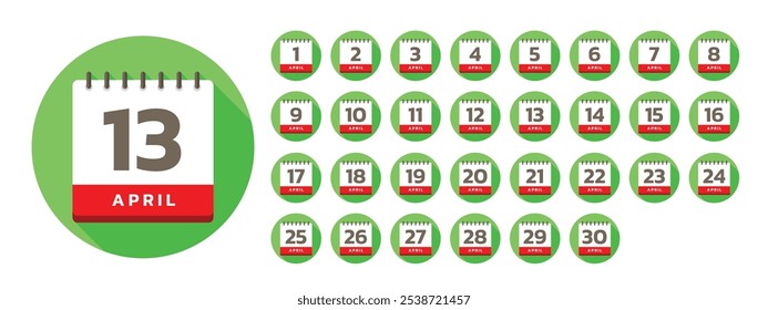 Vector stock de (Mes) Calendario diario Plantilla icono colecciones