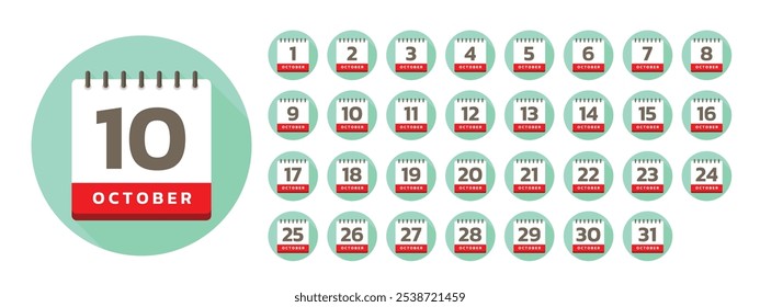 Vector stock de (Mes) Calendario diario Plantilla icono colecciones