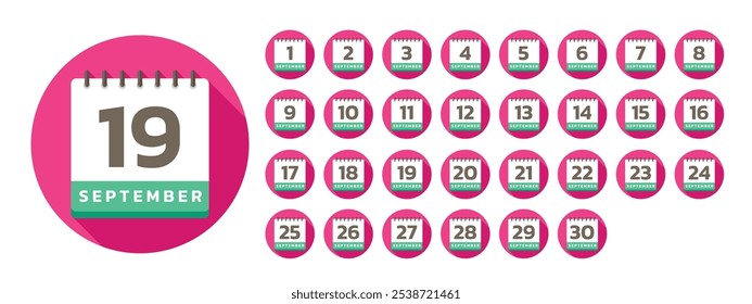 Vector stock de (Mes) Calendario diario Plantilla icono colecciones