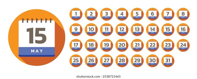 Vector stock de (Mes) Calendario diario Plantilla icono colecciones