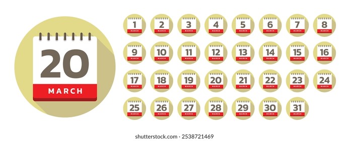 Vector stock de (Mes) Calendario diario Plantilla icono colecciones