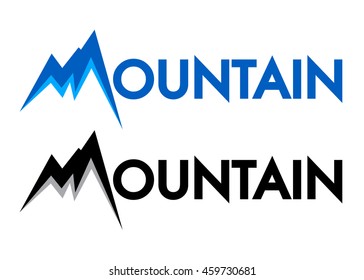 Vector stock of mountain word letter art symbol
