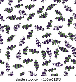 Vector - stock. Nice background. White, black and violet on colors. Doodles cute pattern. Seamless Beautiful fabric pattern.