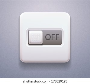 Vector stock Realistic Icon button off. Plastic button 3d for sign, design element, web site