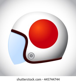 Vector stock of retro classic motorcycle helmet with Japan flag