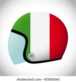 Vector stock of retro classic motorcycle helmet with Italy flag
