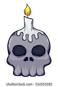 Vector stock of scary skull with candle on top