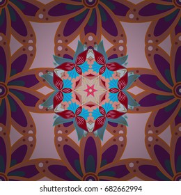 Vector stock. Seamless background pattern. Flowers on. Watercolor, hand drawn.