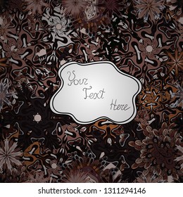 Vector - stock. Seamless Gentle, spring on gray, brown and black colors. Modern stylish texture.