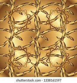 Vector - stock. Seamless Gentle, spring on beige and brown colors. Modern stylish texture.