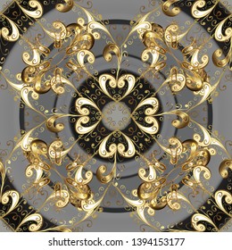 Vector - stock. Seamless Gentle, spring on beige and gray colors. Modern stylish texture.