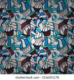 Vector - stock. Seamless Gentle, spring on white, blue and black colors. Modern stylish texture.