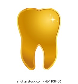 Vector stock of shiny golden tooth