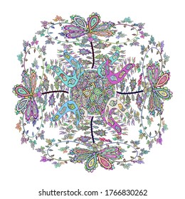 Vector - stock. Sketch Gentle, spring on neutral, blue and white colors. Modern stylish texture.