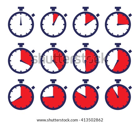 Vector stock of sport chronometers icon in different time laps
