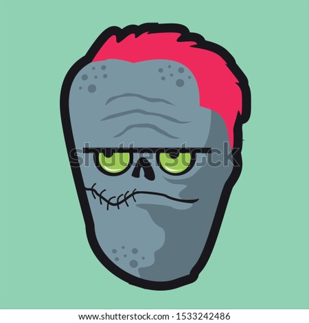 Vector Stock Zombie Head. Vector Zombie Head Illustration