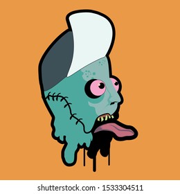 Vector Stock Zombie. Vector Zombie Illustration. Vector Zombie Head