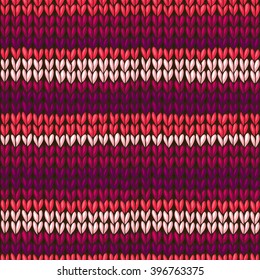 Vector stockinette stitch texture. Seamless white knitted pattern. High detailed stitches. Boundless background can be used for web page backgrounds, wallpapers, wrapping papers and invitations.