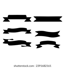 Vektorstocker, schwarzer Bandsatz, einfach