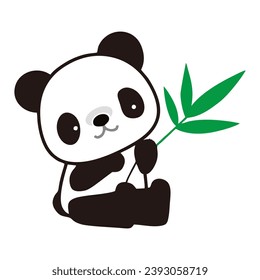 Vector apuesto lindo plano de ilustración panda