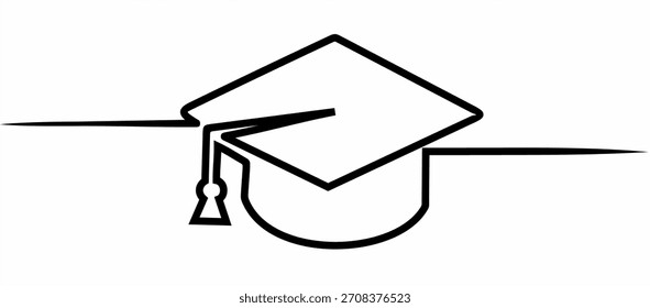 VECTOR STOK LINE ART TOGA HAT