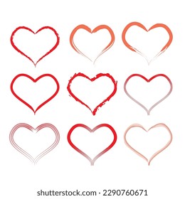 Vector Stok Red Love, Heart Icon