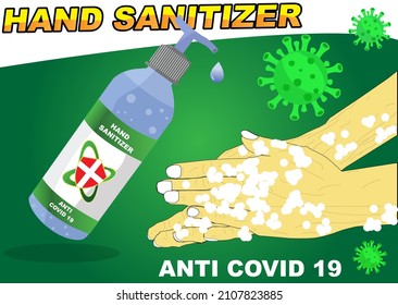 Vector stok use hand sanitizer for coronavirus prevention