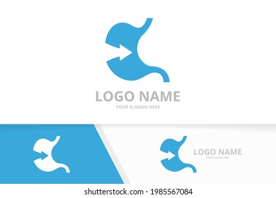 Vektorbäume und Pfeillogo-Kombination. Design-Vorlage für Gastrointestinaltrakt und Wachstumslogotypen.