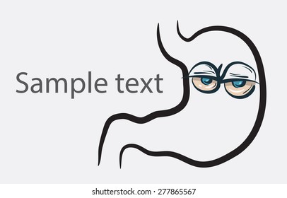 Vector stomach icon with eyes
