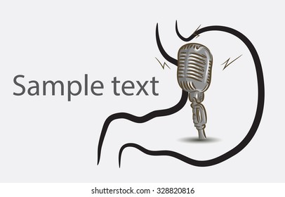 Vector stomach icon with microphone - Powered by Shutterstock - Get 15% off with code: PIKWIZARD15