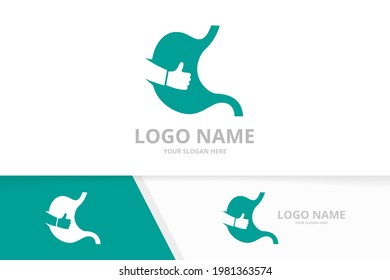 Vector stomach and like logo combination. Gastrointestinal tract logotype design template.